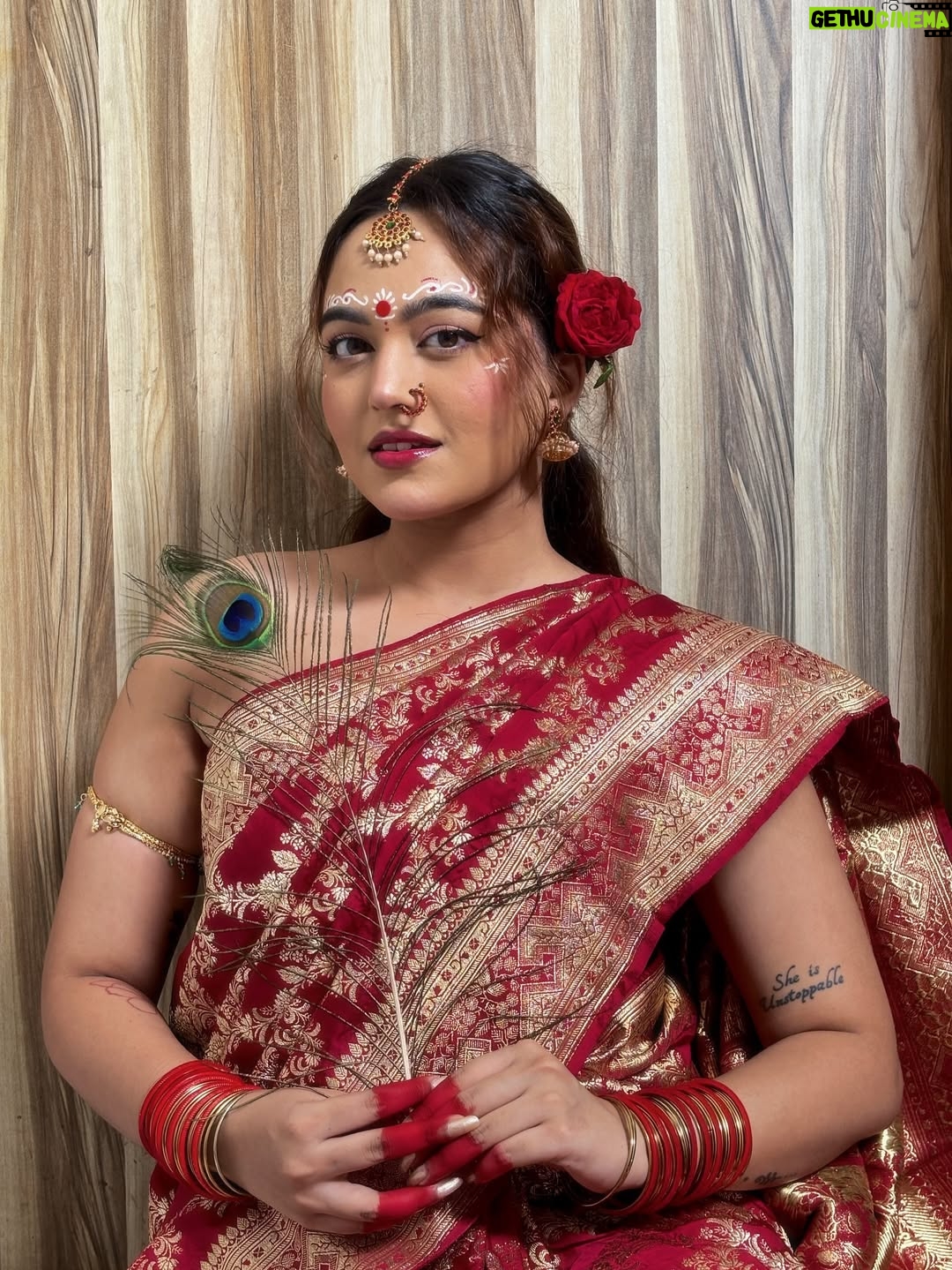 Aastha Sarkar - 3 Likes - In this moment, it’s not about perfection, it’s about surrender to the beauty of culture, devotion, and inner peace🕊️🪞🪈🦚