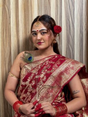 Aastha Sarkar Instagram - In this moment, it’s not about perfection, it’s about surrender to the beauty of culture, devotion, and inner peace🕊️🪞🪈🦚