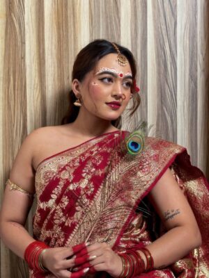 Aastha Sarkar Instagram - In this moment, it’s not about perfection, it’s about surrender to the beauty of culture, devotion, and inner peace🕊️🪞🪈🦚
