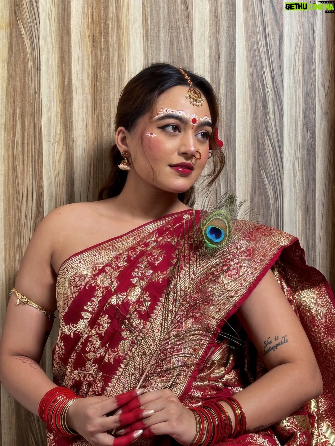 Aastha Sarkar - 3 Likes - In this moment, it’s not about perfection, it’s about surrender to the beauty of culture, devotion, and inner peace🕊️🪞🪈🦚