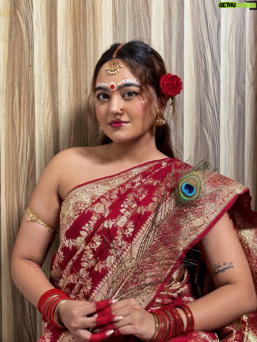 Aastha Sarkar - 3 Likes - In this moment, it’s not about perfection, it’s about surrender to the beauty of culture, devotion, and inner peace🕊️🪞🪈🦚