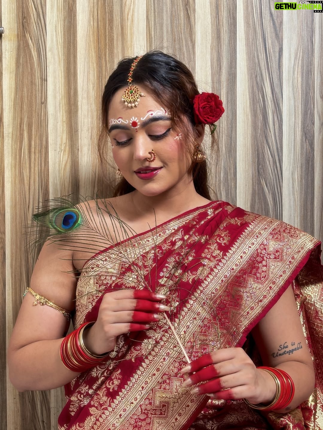 Aastha Sarkar - 3 Likes - In this moment, it’s not about perfection, it’s about surrender to the beauty of culture, devotion, and inner peace🕊️🪞🪈🦚