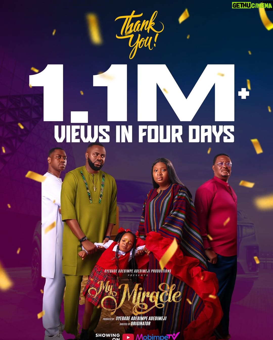 Adebimpe Oyebade - 8.4K Likes - My MoTube gangStars, this post is to thank you all, because I’m honestly overwhelmed by the love you’ve shown.
Your support on this particular project, MY MIRACLE, has been beyond anything I imagined. From the views to the testimonies, the heartfelt reviews, the beautiful comments, every single bit of it has touched me deeply. I poured my heart into this, and knowing it’s connecting with you like this is everything I hoped for and more.
Even with the delay in posting, you still showed up with unwavering support. I actually thought the timing was going to affect things but you proved me wrong. You showed up with your views, your likes, your shares, and the most touching stories. I see it all, and I feel it all.
My heart is so full. I’m more than grateful. I’m deeply moved.
From the bottom of my heart, thank you. 🙏🏼💜
Please keep watching MY MIRACLE on MOBIMPE TV, let’s do more!💃

By the way, a big announcement coming soon, can you take a guess?😃👇