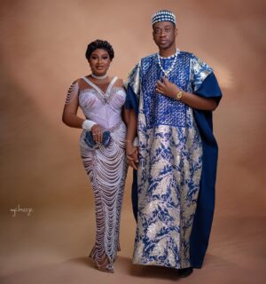 Adebimpe Oyebade Instagram - My baby and I for ABANISETE movie premiere.
Congratulations once again to our own blood @iteledicon01 welldone brother…
Wifey’s beautiful dress by @collettecreations.
Her Beautiful pearl Jewelry by @justbeadit_ng
Photographed by @uyi.breeze
My outfit @mymara.lagos