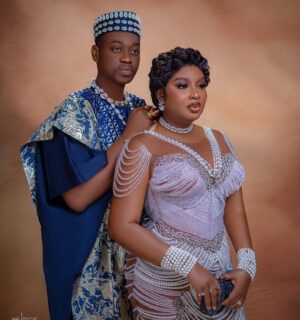 Adebimpe Oyebade Instagram - My baby and I for ABANISETE movie premiere.
Congratulations once again to our own blood @iteledicon01 welldone brother…
Wifey’s beautiful dress by @collettecreations.
Her Beautiful pearl Jewelry by @justbeadit_ng
Photographed by @uyi.breeze
My outfit @mymara.lagos