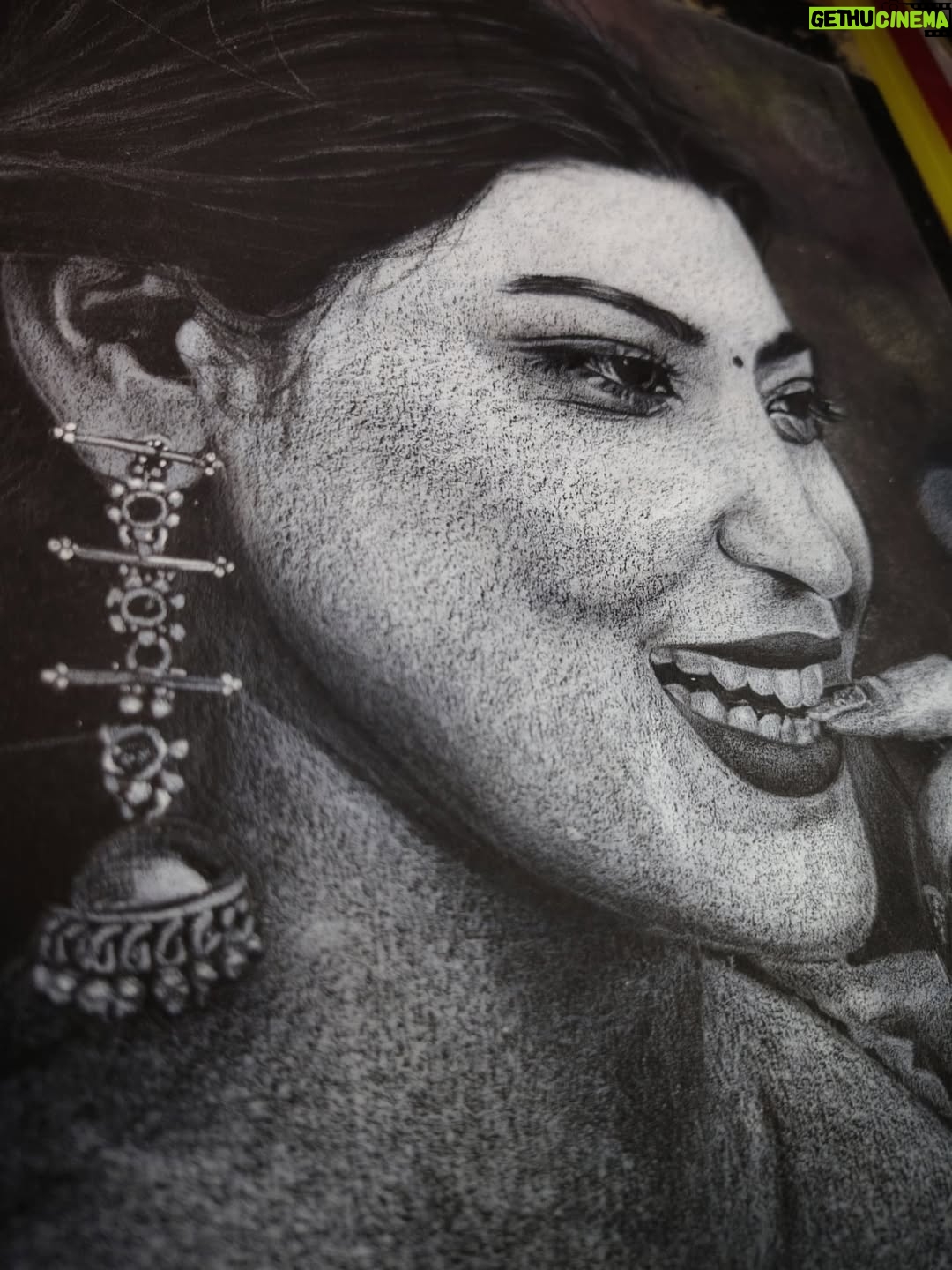 Aisha Siddiqui - 760 Likes - A captivating portrait, radiating joy and warmth.  Her smile speaks volumes 🎨♥️
In frame - @officialaishasiddiqui 

#artist #portrait #art #arte #artofinstagram #painting #pahadan #uttarakhandi #sketch #sketchdaily #artgallery #artgram #artistsoninstagram