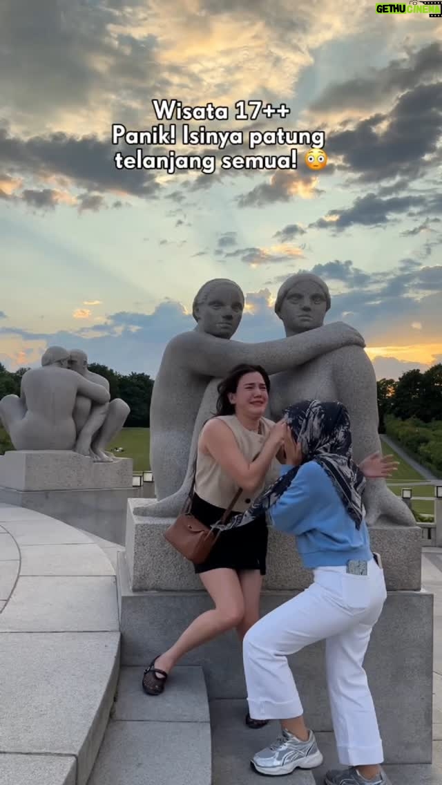 Alice Norin - 20.7K Likes - Aduh mata kita ternodai nih teh 🫣 
Harusnya kita wisatanya ke taman safari aja 🤣

📍Vigelands Park, Oslo Norway. Ini adalah park yang wajib didatangi kalau ke Oslo ya. Very unique dan tamannya indah sekali❤️ bahkan pernah ada kejadian salah satu patung kecil paling terkenalnya dicuri orang (macem mona lisanya Norway), untung udah kembali lagi ya patungnya.
