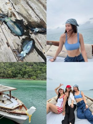 Alisa Kunkwaeng Instagram - August Energy💖🏝️☀️ ตื่นเต้นได้ไปทะเล ไปติดเกาะในรอบปี ตื่นตี4 ขับรถไปขึ้นเรือ เจอพายุ เมาเรือ เมาสองแถว เมามอเตอร์ไซด์ พอมาถึงเกาะมีแดด ฝนนิดๆ เลยแช่น้ำตั้งแต่บ่ายๆจนเย็น ขากลับรูทเดิม สองแถว เรือ และขับกลับอีก 5 ชั่วโมง เพื่อนที่นั่งข้างๆหลับสบายสุด และอาหารอร่อยมาก แฮปปี้ ขนของไปเหมือนไป7 วัน 😂😂 อยากไปอีกแล้วอ่า
.
#kohkood #kohkoodisland #trad #beachvibe #islandvibes #มะปรางอลิสา