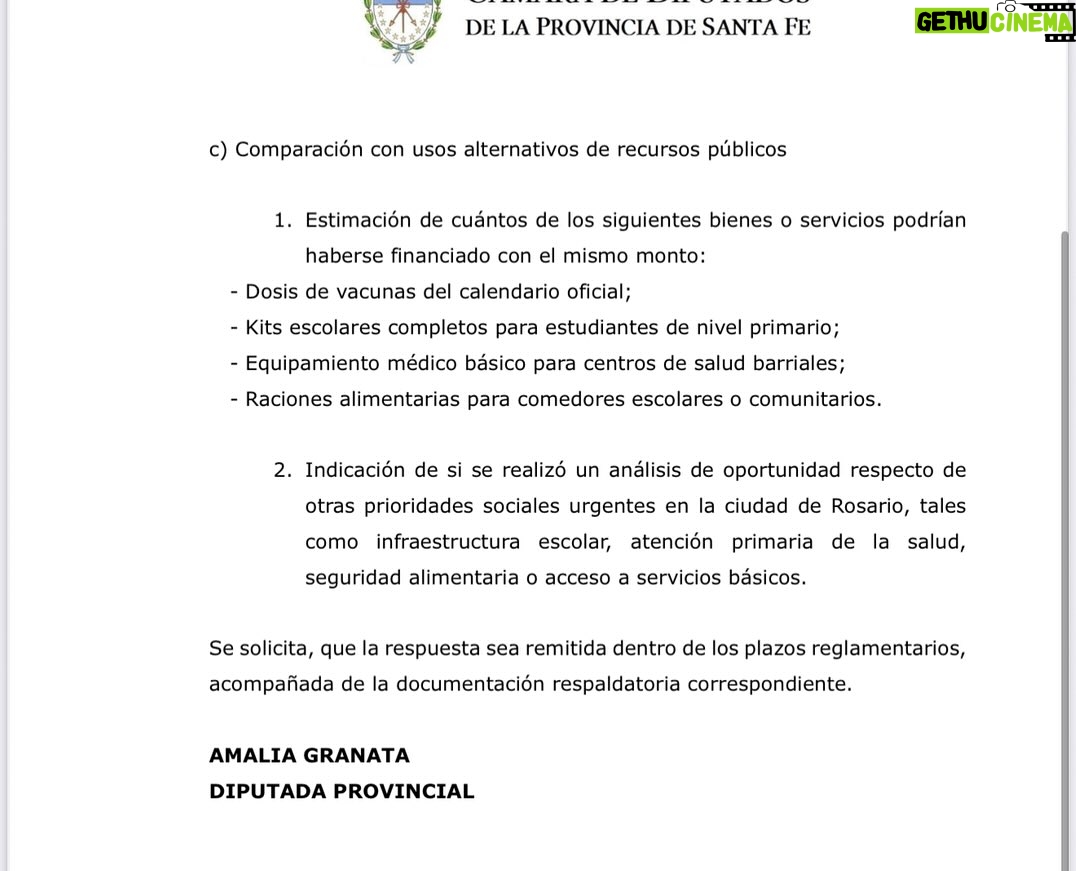 Amalia Granata - 1.7K Likes - Hoy presente un pedido de informe debido a que Santa Fe está llena de carteles de Feliz Cumpleaños a Messi pagados por todos los santafesinos. (No es contra Messi, al contrario, se merece eso y mucho más) Pero la provincia pasa por muchas necesidades y las prioridades del gobernador son desafortunadas.