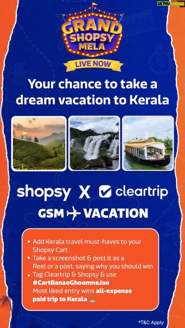 Amrita Khanal - 61.3K Likes - Grand Shopsy Mela is LIVE! 🛍️
And guess what? With the ShopsyxCleartrip  Contest, you can win a dream vacation! 🏖️✈️
So… Shopsy pr Cart Banao, Ghoomne Jao 😍 #CartBanaoGhoomneJao