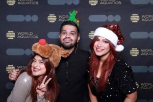 Anam Darbar Instagram - throwback to this fun after party with @world_aquatics 🎄
@world_aquatics @worldswimmingchampionships @bartergram.ai
#AQUABudapest24 #Swimming #Budapest #Hungary #WorldAquatics
