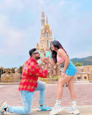 Anjali Jain Instagram - Tick Tick BoOm💥 
One item OFF the Bucket List 😍🎊 @crazy_anji it’s beginning
LOVE💖
#explore #fyp #disneyland #couple #akki_anji #love
