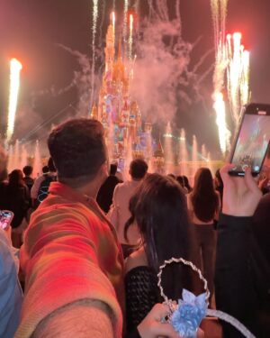 Anjali Jain Instagram - Tick Tick BoOm💥 
One item OFF the Bucket List 😍🎊 @crazy_anji it’s beginning
LOVE💖
#explore #fyp #disneyland #couple #akki_anji #love