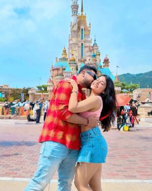 Anjali Jain Instagram - Tick Tick BoOm💥 
One item OFF the Bucket List 😍🎊 @crazy_anji it’s beginning
LOVE💖
#explore #fyp #disneyland #couple #akki_anji #love