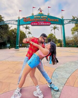 Anjali Jain Instagram - Tick Tick BoOm💥 
One item OFF the Bucket List 😍🎊 @crazy_anji it’s beginning
LOVE💖
#explore #fyp #disneyland #couple #akki_anji #love