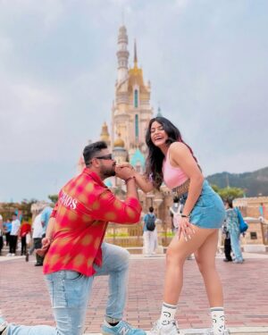 Anjali Jain Instagram - Tick Tick BoOm💥 
One item OFF the Bucket List 😍🎊 @crazy_anji it’s beginning
LOVE💖
#explore #fyp #disneyland #couple #akki_anji #love