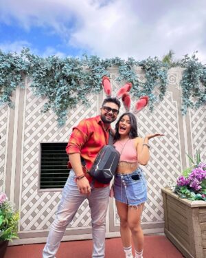 Anjali Jain Instagram - Tick Tick BoOm💥 
One item OFF the Bucket List 😍🎊 @crazy_anji it’s beginning
LOVE💖
#explore #fyp #disneyland #couple #akki_anji #love