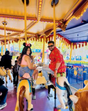 Anjali Jain Instagram - Tick Tick BoOm💥 
One item OFF the Bucket List 😍🎊 @crazy_anji it’s beginning
LOVE💖
#explore #fyp #disneyland #couple #akki_anji #love