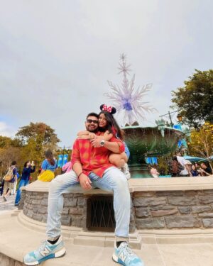 Anjali Jain Instagram - Tick Tick BoOm💥 
One item OFF the Bucket List 😍🎊 @crazy_anji it’s beginning
LOVE💖
#explore #fyp #disneyland #couple #akki_anji #love