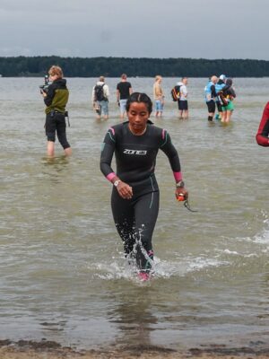 Ankita Konwar Instagram - Last Sunday I managed to create some core memories! The first Ironman 70.3 in 7 hours 🙌🏽

The 70.3 miles began with a plunge into 17degree water, icy, breath-stealing, forcing me to find calm in the chaos. Stroke after stroke, I learned to make peace with the cold, to surrender to its sting and trust my own rhythm.

Then came the bike, 90 relentless kilometers through incessant rain. Each drop was a needle, each gust of wind a test. Roads blurred, clothes clung heavy, but still the wheels turned, not by comfort, but by will.

And finally, the run!
shivering, body soaked, heart unyielding. With every step I carried not just myself, but every doubt I’d ever silenced, every fear I’d ever outrun.

When I crossed the finish line, it wasn’t just the end of a race. It was a conversation with the storm, with the cold, with the part of me that once wondered if I was strong enough. And the answer was written in sweat, rain, and unshakable faith : I am!!