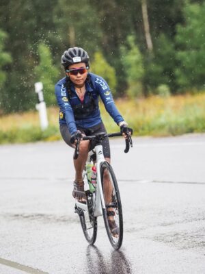 Ankita Konwar Instagram - Last Sunday I managed to create some core memories! The first Ironman 70.3 in 7 hours 🙌🏽

The 70.3 miles began with a plunge into 17degree water, icy, breath-stealing, forcing me to find calm in the chaos. Stroke after stroke, I learned to make peace with the cold, to surrender to its sting and trust my own rhythm.

Then came the bike, 90 relentless kilometers through incessant rain. Each drop was a needle, each gust of wind a test. Roads blurred, clothes clung heavy, but still the wheels turned, not by comfort, but by will.

And finally, the run!
shivering, body soaked, heart unyielding. With every step I carried not just myself, but every doubt I’d ever silenced, every fear I’d ever outrun.

When I crossed the finish line, it wasn’t just the end of a race. It was a conversation with the storm, with the cold, with the part of me that once wondered if I was strong enough. And the answer was written in sweat, rain, and unshakable faith : I am!!