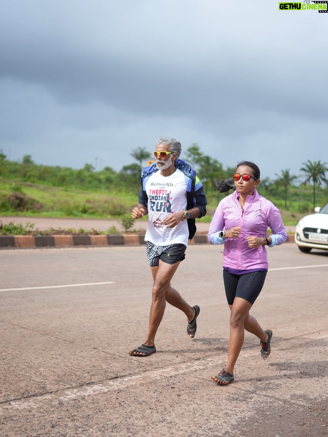Ankita Konwar - 27K Likes - Day 2&3 just hills, hills, hills 😬 ghat pe ghat, ghat pe ghat, to paraphrase an old dialogue 😜 90km cycling and 20km running for 3 consecutive days so far, feels amazing !! Lots of  pushups for selfies .. meeting fitter Indians on the way 😀 people often ask me, Kyu karte ho itna, Marna hi toh hai - but I think if I haven’t explored the limits of the potential of mind and body at every age, I haven’t really lived or shown gratitude for the amazing gifts I have recieved from the almighty😀 #fitindianrun #mumbai2goa