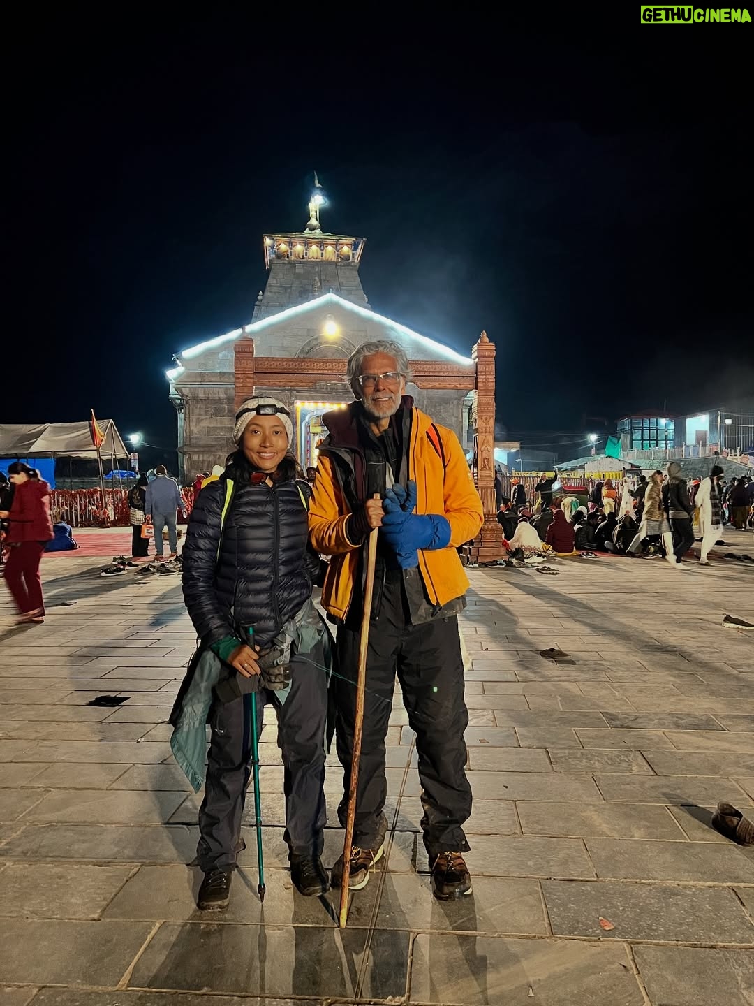 Ankita Konwar - 207.7K Likes - Trekked to Kedarnath from Chaumasi through Kham Bugyal over the 14000ft Hathni Col, what a beautiful journey 😀 
It was around 30kms to Kedarnath and we took 2 days to complete it!
The second day took us around 17 hrs through a steep climb and crossing ice and snow but the excitement of seeing Kedarnath temple at 1am in the morning took away all our tiredness !! Jai Shree Kedar ! Jai BholeNath ! Har Har Mahadev !!!!!!!!
