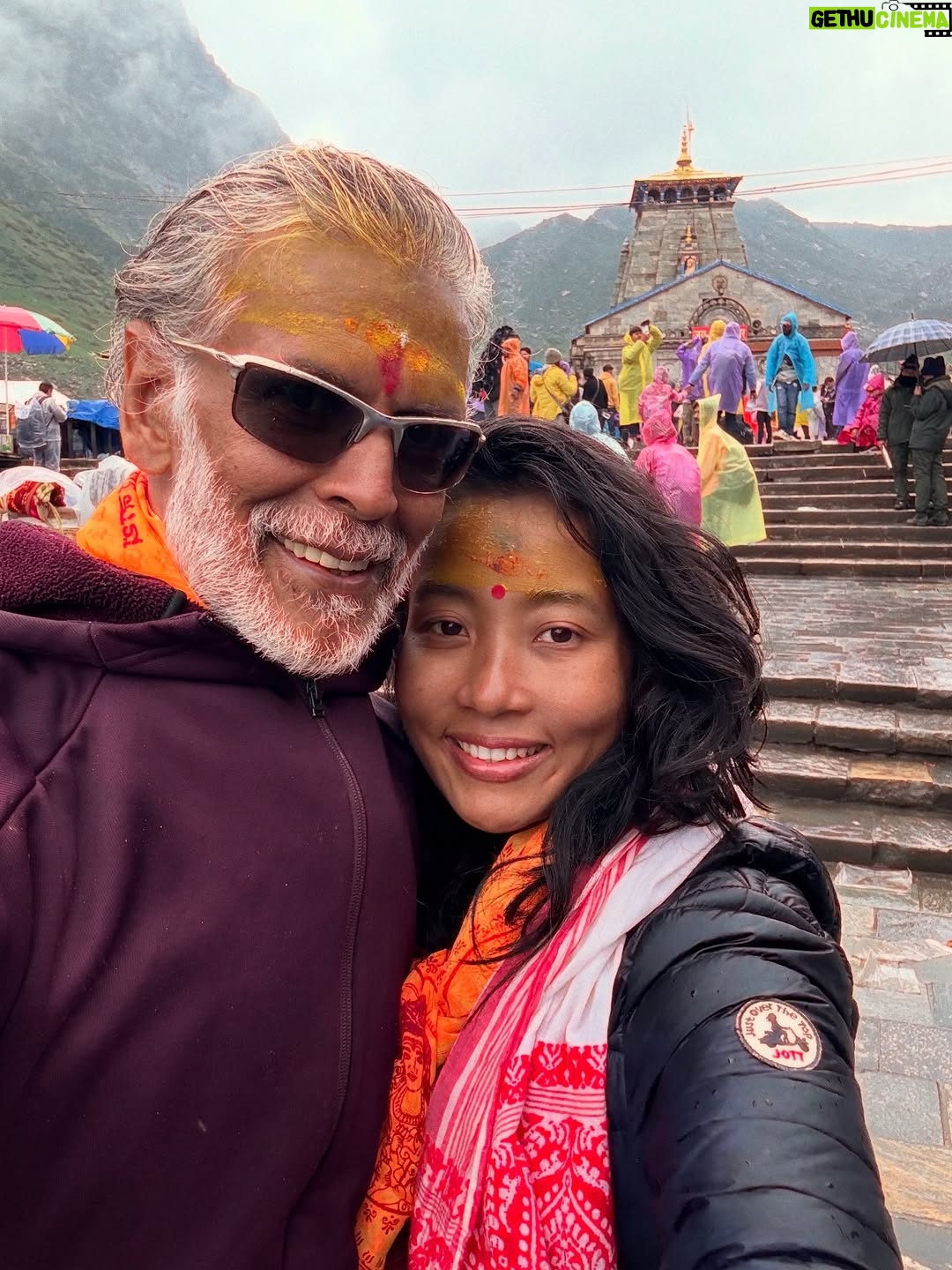 Ankita Konwar - 207.7K Likes - Trekked to Kedarnath from Chaumasi through Kham Bugyal over the 14000ft Hathni Col, what a beautiful journey 😀 
It was around 30kms to Kedarnath and we took 2 days to complete it!
The second day took us around 17 hrs through a steep climb and crossing ice and snow but the excitement of seeing Kedarnath temple at 1am in the morning took away all our tiredness !! Jai Shree Kedar ! Jai BholeNath ! Har Har Mahadev !!!!!!!!
