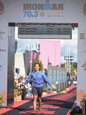 Ankita Konwar Instagram - Last Sunday I managed to create some core memories! The first Ironman 70.3 in 7 hours 🙌🏽

The 70.3 miles began with a plunge into 17degree water, icy, breath-stealing, forcing me to find calm in the chaos. Stroke after stroke, I learned to make peace with the cold, to surrender to its sting and trust my own rhythm.

Then came the bike, 90 relentless kilometers through incessant rain. Each drop was a needle, each gust of wind a test. Roads blurred, clothes clung heavy, but still the wheels turned, not by comfort, but by will.

And finally, the run!
shivering, body soaked, heart unyielding. With every step I carried not just myself, but every doubt I’d ever silenced, every fear I’d ever outrun.

When I crossed the finish line, it wasn’t just the end of a race. It was a conversation with the storm, with the cold, with the part of me that once wondered if I was strong enough. And the answer was written in sweat, rain, and unshakable faith : I am!!