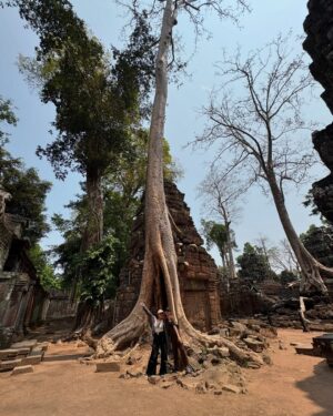 Anna Iriyama Instagram - ガジュマルに侵食された遺跡タ・プローム🌳🪵

遺跡の中で謎の現地おじさんが次から次へといろんなフォトスポットに案内してくれて、頼んでないけどいっぱい写真撮ってくれて、のちに写真見たらプリクラくらいスタイル盛れてて笑った😂

最後の写真はキュートなパンオショコラ泥棒さん🐒🫶🏻

Las ruinas de Ta Prohm están súper invadidas por árboles de banyan, pero ver cómo esos troncos gigantes se enredan con las piedras antiguas fue algo místico, como si la historia y la naturaleza estuvieran abrazadas.🤝🏻
En la última foto aparece un tierno ladrón de pain au chocolat. 🙊🤍
