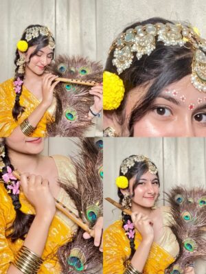 Aradhya Singh Instagram - Radhe Radhe 😌🦚🌼💘

#radharanilook