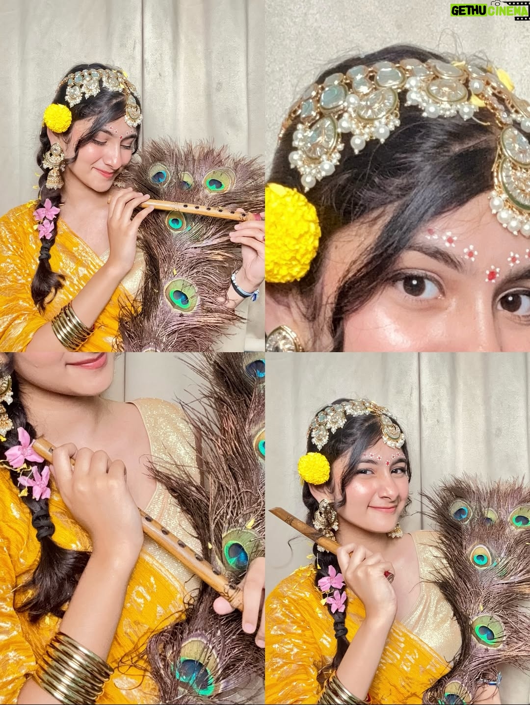 Aradhya Singh - 53.5K Likes - Radhe Radhe 😌🦚🌼💘

#radharanilook