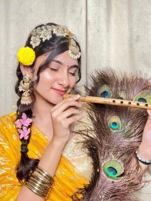 Aradhya Singh Instagram - Radhe Radhe 😌🦚🌼💘

#radharanilook