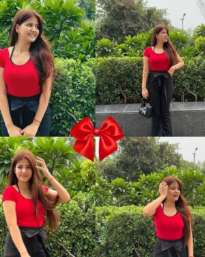 Ashima Saxena Instagram - Life lately 💌🫧🌺🎀

#outfit #red #ootd #explore #fashion