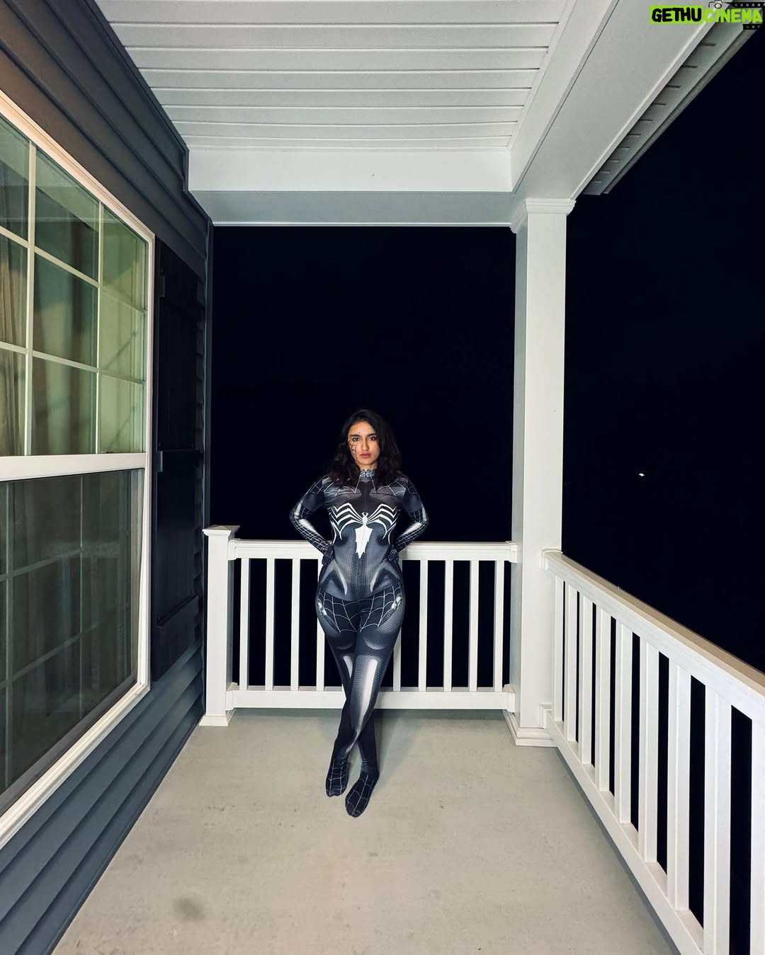 Asmi Bhandari - 3 Likes - Swinging into Halloween as your friendly neighborhood spider woman! 🕷️ 

📸: @arbug___ 

#asmibhandari #spiderwoman #SpideyStyle
