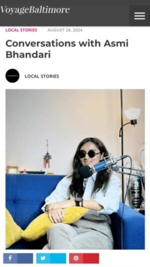 Asmi Bhandari Instagram - Thank you, @voyagebaltimore , for the wonderful feature! I’m thrilled to have had the opportunity to share my journey with readers. Your support means a lot!
📧: asmibusiness19@gmail.com
#businesswithasmi #asmibhandari #entrepreneur #voyagebaltimore #mystory #EntrepreneurLife #BusinessVision #womeninbusiness #InfluencerJourney #TeamOpportunity #SouthAsianEntrepreneur #StrategicVision #SuccessStory #InnovativeLeadership