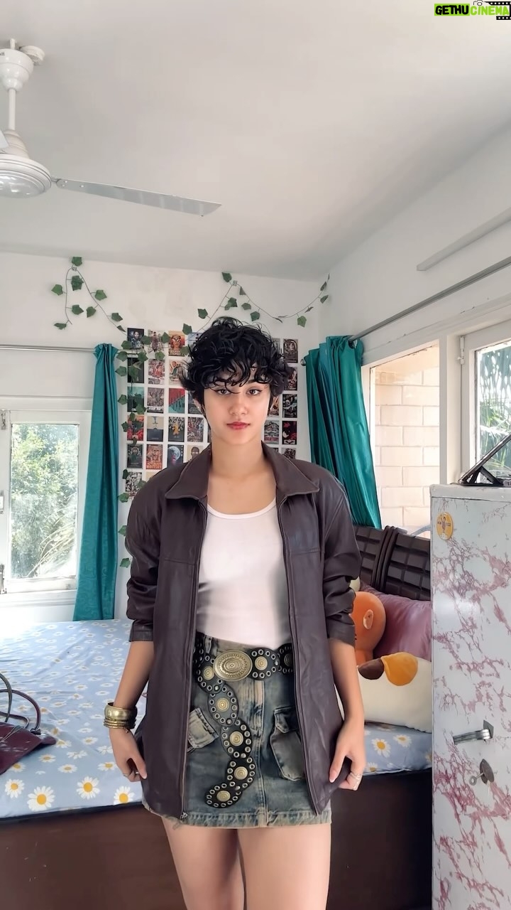 Asmita Pathik - 22.5K Likes - Made you look 👀 
.
.
.
.
.
.
#grwm #ootd #fashion #leatherweather #styling #leatherjacket #thrift #thrifting #trending #trend #viral #viralreels