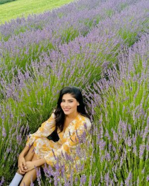 Ayra Bansal Instagram - Fields of lavender and endless serenity. 
.
.
#ayrabansal #kelsolavender #newpost #canadatoronto🇨🇦