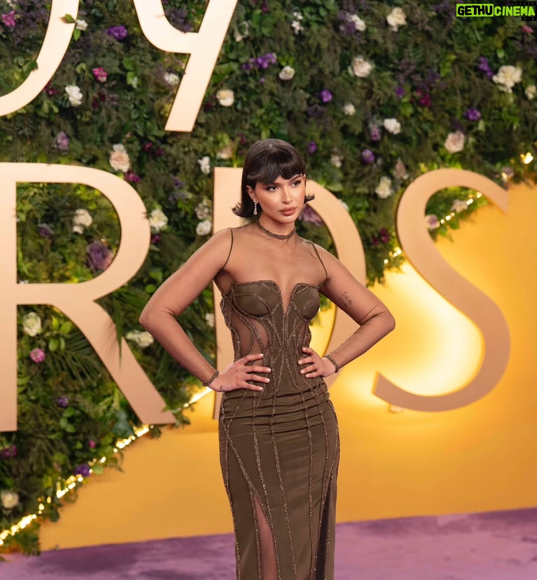 Azza Slimene - 149.4K Likes - _ Serving Harissa 🇹🇳on the Joy Awards Lavender Carpet 🇸🇦 

  Thnx atelier @versace & @cedrichaddad ✨ 

#joyawards2025 #azzaslimene