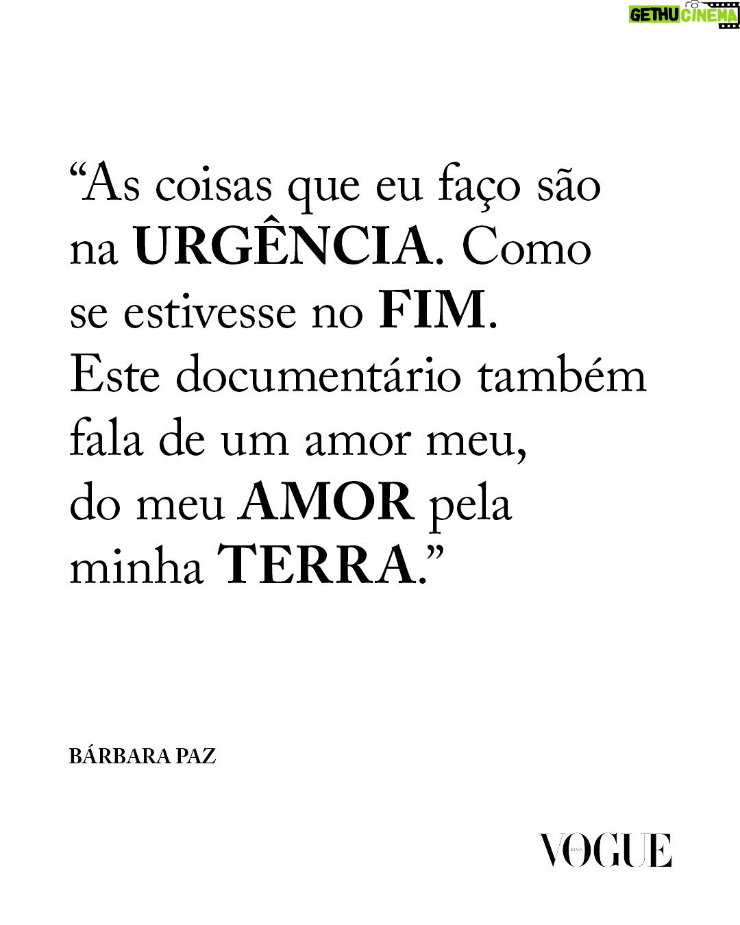 Barbara Paz - 7.2K Likes - Enquanto levava sua exposição para Lisboa em maio passado, Bárbara Paz (@barbararaquelpaz), gaúcha, foi uma das milhares de pessoas que acompanharam pela tevê a catástrofe ambiental que se abateu sobre sua terra natal. Num misto de incredulidade e inquietude, sentiu que tinha que fazer algo a mais. Partiu para Porto Alegre, ainda que aviões não fossem permitidos de voar para lá, juntou uma equipe e registrou tudo o que pôde. O resultado é ‘Rua do Pescador, nº6’, seu novo documentário, que estreia nesta sexta-feira (04.04) em São Paulo dentro da mostra competitiva do festival ‘É Tudo Verdade’. “Não quis montar um filme melodramático. Isso que eu documentei é um ensaio sobre a tragédia”, contou a atriz ao editor de cultura e lifestyle @nomello. “Minha proposta era poder deixar registrado o que eu vi e senti lá. Eu e os gaúchos que estavam comigo e viram tudo de perto”, completou. Deslize o carrossel para saber mais e em vogue.com.br, você encontra a entrevista com a diretora na íntegra, mais todos os detalhes sobre a 30ª edição do festival internacional de documentários, que reúne mais de 80 produções de 30 países até o dia 13 de abril.