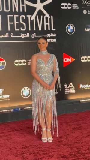 Basma Hassan Instagram - #EnigmaMagazine - Live from the 7th edition of @elgounafilmfestivalofficial red carpet with @basmaofficial_! 🤩
#GFF #enigmashopping