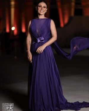 Basma Hassan Instagram - It was an extreme pleasure hosting the opening ceremony of the 7th edition of @elgounafilmfestivalofficial .. not only was it a throw back to my presenting days, but also it was done for a festival that is very dear to me..
Thank you @saeedramzi for styling this classy look 💜
Thanks to
Dress @eli.thelabel
Jewlery @glamour.jewellery
Hair @alsagheersalons
Makeup @maiarahmedd_
Photo credits @norayoussef_photography