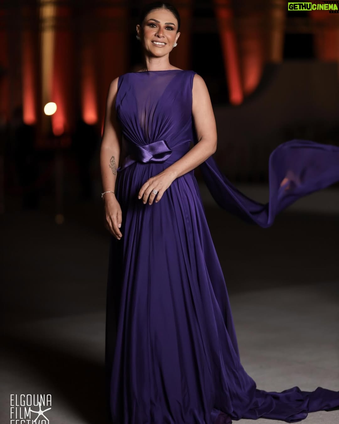 Basma Hassan - 4.6K Likes - It was an extreme pleasure hosting the opening ceremony of the 7th edition of @elgounafilmfestivalofficial .. not only was it a throw back to my presenting days, but also it was done for a festival that is very dear to me..
Thank you @saeedramzi  for styling this classy look 💜
Thanks to
Dress @eli.thelabel 
Jewlery @glamour.jewellery 
Hair @alsagheersalons 
Makeup @maiarahmedd_ 
Photo credits @norayoussef_photography