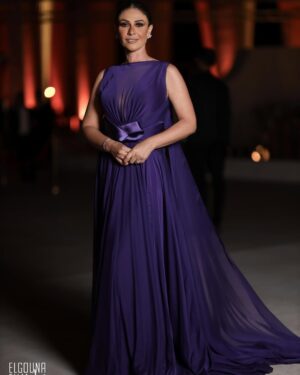 Basma Hassan Instagram - It was an extreme pleasure hosting the opening ceremony of the 7th edition of @elgounafilmfestivalofficial .. not only was it a throw back to my presenting days, but also it was done for a festival that is very dear to me..
Thank you @saeedramzi for styling this classy look 💜
Thanks to
Dress @eli.thelabel
Jewlery @glamour.jewellery
Hair @alsagheersalons
Makeup @maiarahmedd_
Photo credits @norayoussef_photography