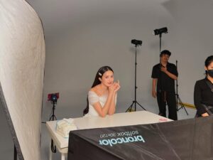Beby Tsabina Instagram - Dolled up by @naomilane_makeup magic <3 Wish i could wake up looking like this @barenbliss_id 🥹🦢