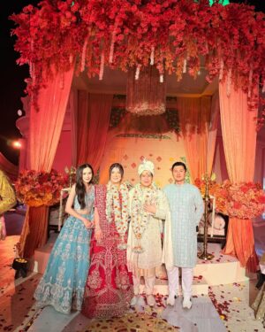 Beby Tsabina Instagram - So happy for these two lovebirds. Congratulations you two! @karunadv @sarv.amidi 🩵🩵