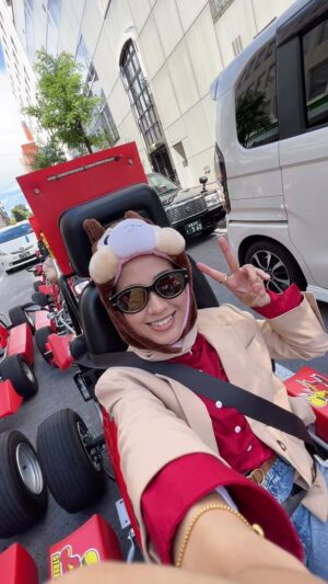 Bella Dally Instagram - I had so much fun driving the street kart around Tokyo city today! What an experience! 🏎️