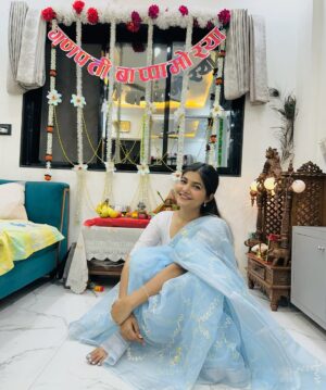 Bhakti Rawal Instagram - आमचा Friendly आणि Eco-Friendly बाप्पा🤩❤️
.
#bhaktisquad #ganeshchaturthi