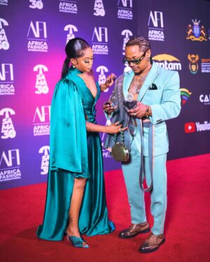 Bontle Modiselle Instagram - A SAMA Award Winner 🏆 and his No.1 Supporter! ❤️

@priddy_ugly 👑💚

📸: @caseywaves (F1 & 3) 
📸: @mendystudios (F4-6)

@thesamas_ #SAMA30