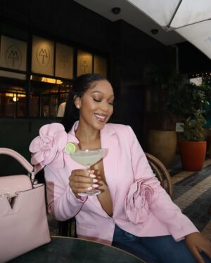 Buhle Samuels Instagram - Rosey🍸 @FashionNova
🔍 Flower Power Blazer